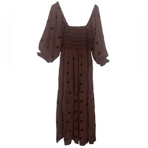 Free People Brown Long medium floral Dress